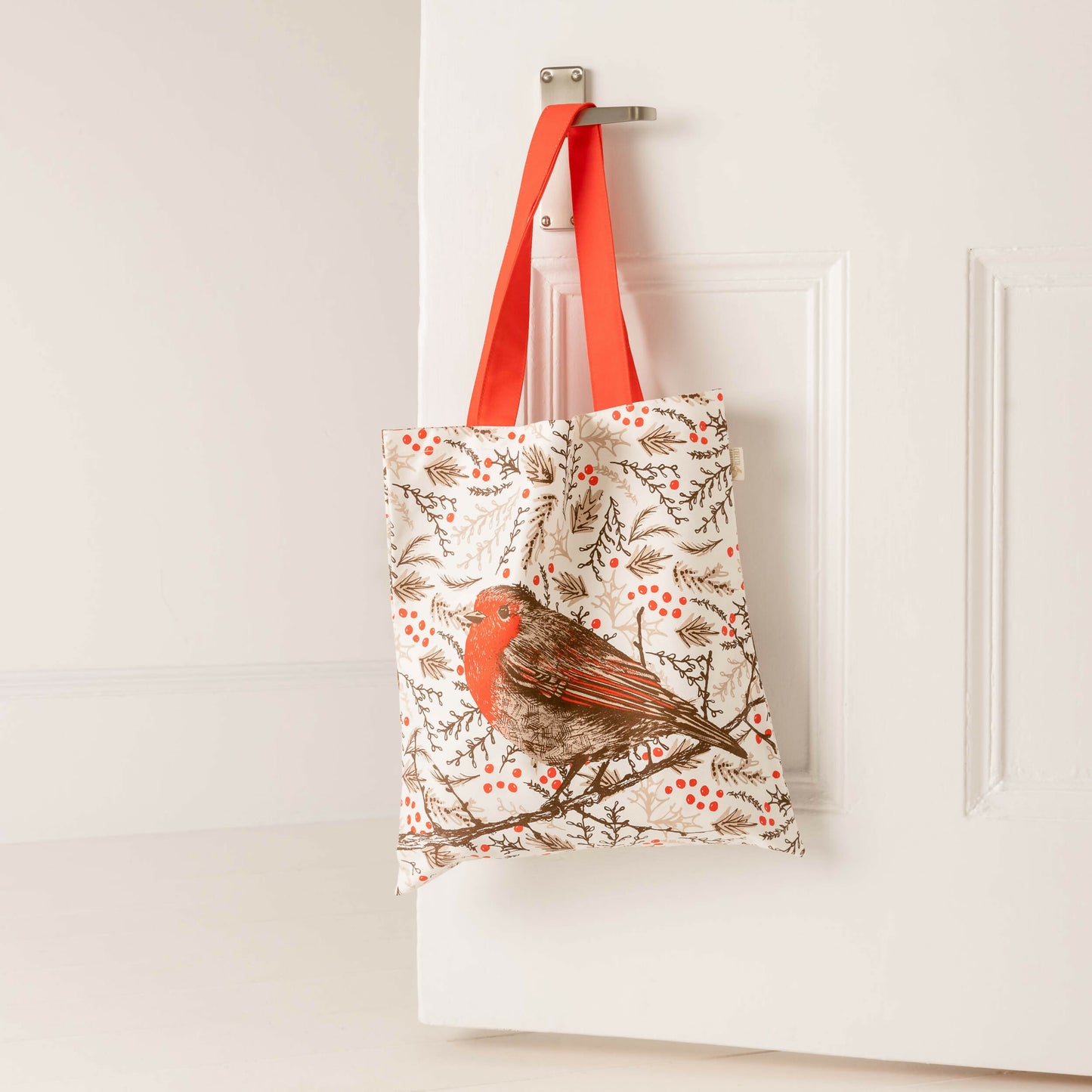 Christmas Robin Shopper Tote Bag