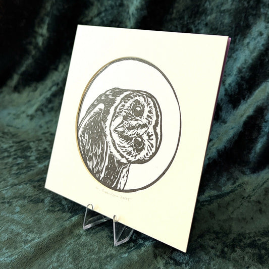 Owl Linocut Print (2)
