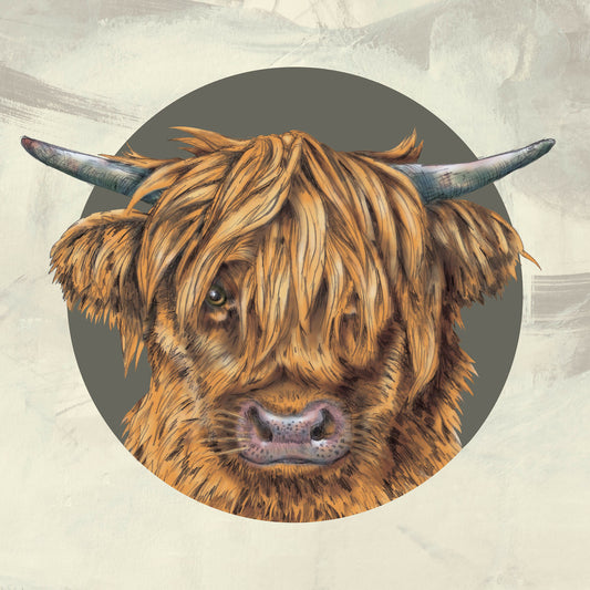 Highland Cow - Mounted Giclee Print