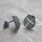 Oxidised Keum Boo 'X' Teardrop Studs