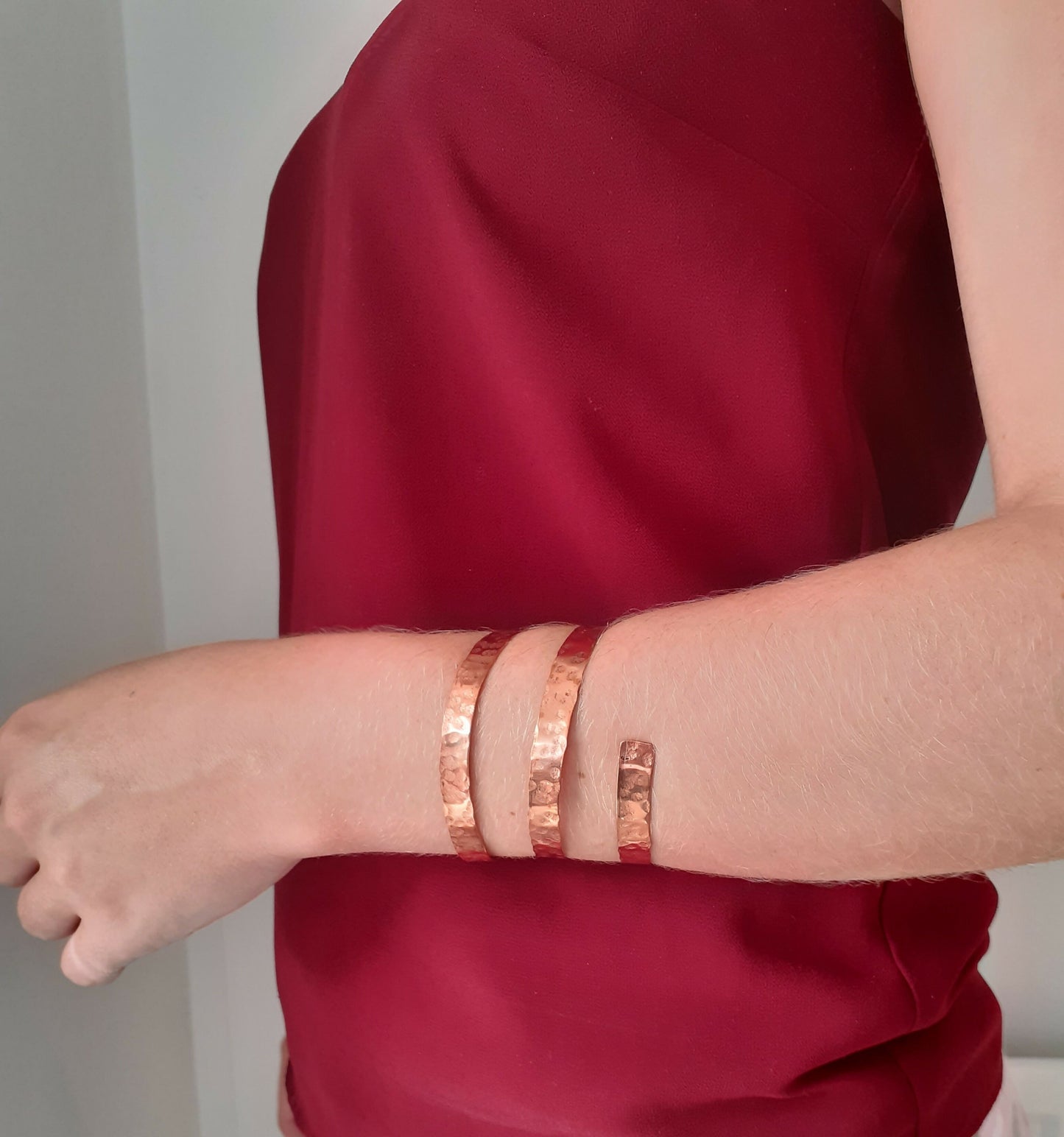 Hammered Bangle copper/brass #8