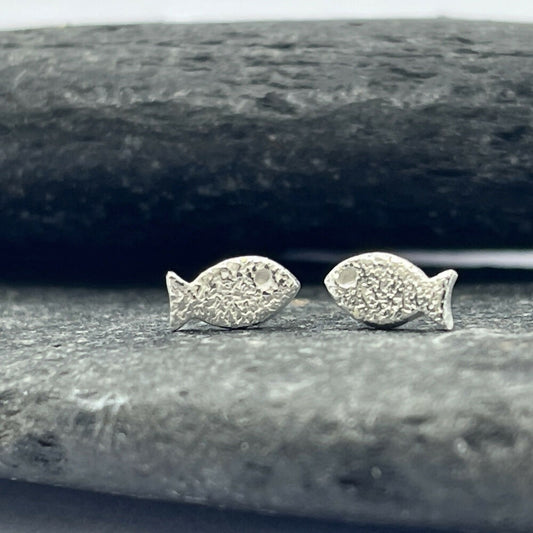 Cute Little Silver Fish Earrings