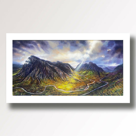 Glen Coe, Giclee fine art print from an original oil painting by Edinburgh artist Craigo
