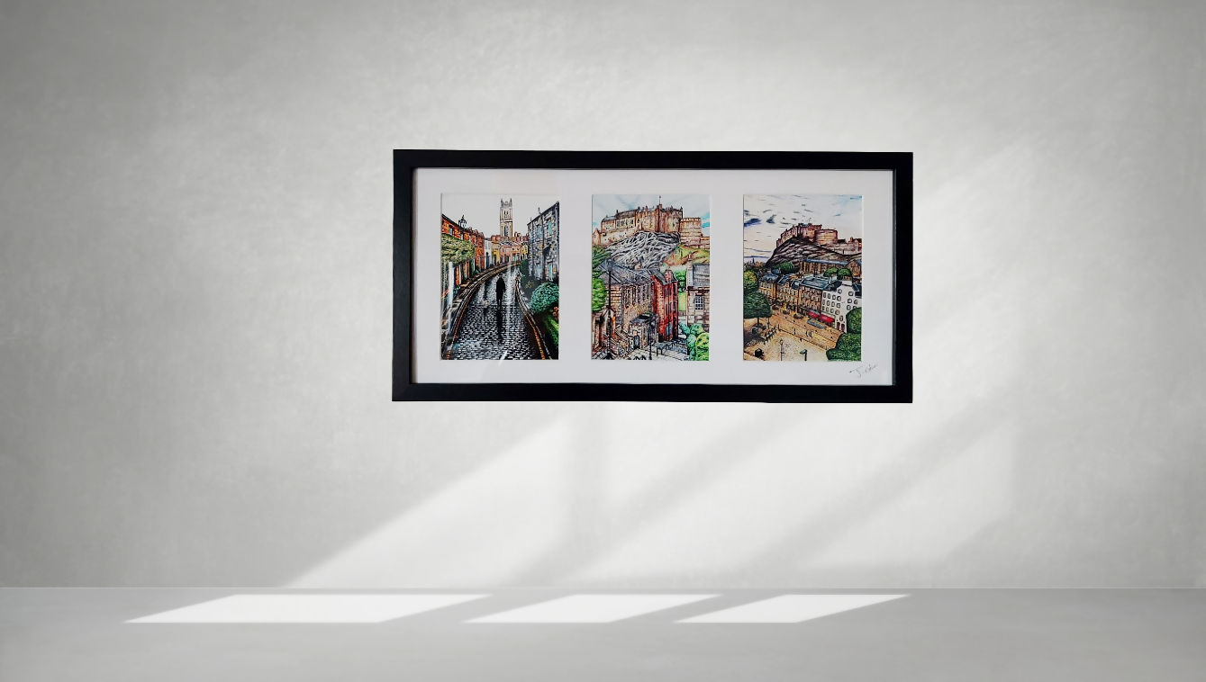 Framed Edinburgh 3 in 1 collage Print