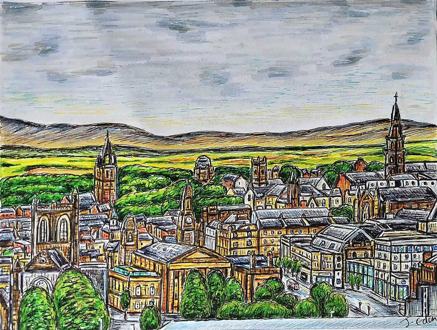 Paisley Skyline, Framed Art Print