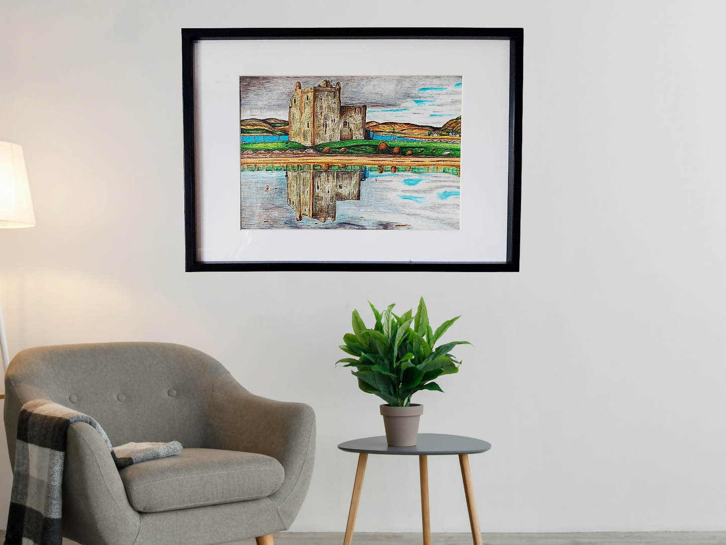 A3 Original Lochranza Castle Arran, Scotland Framed Art