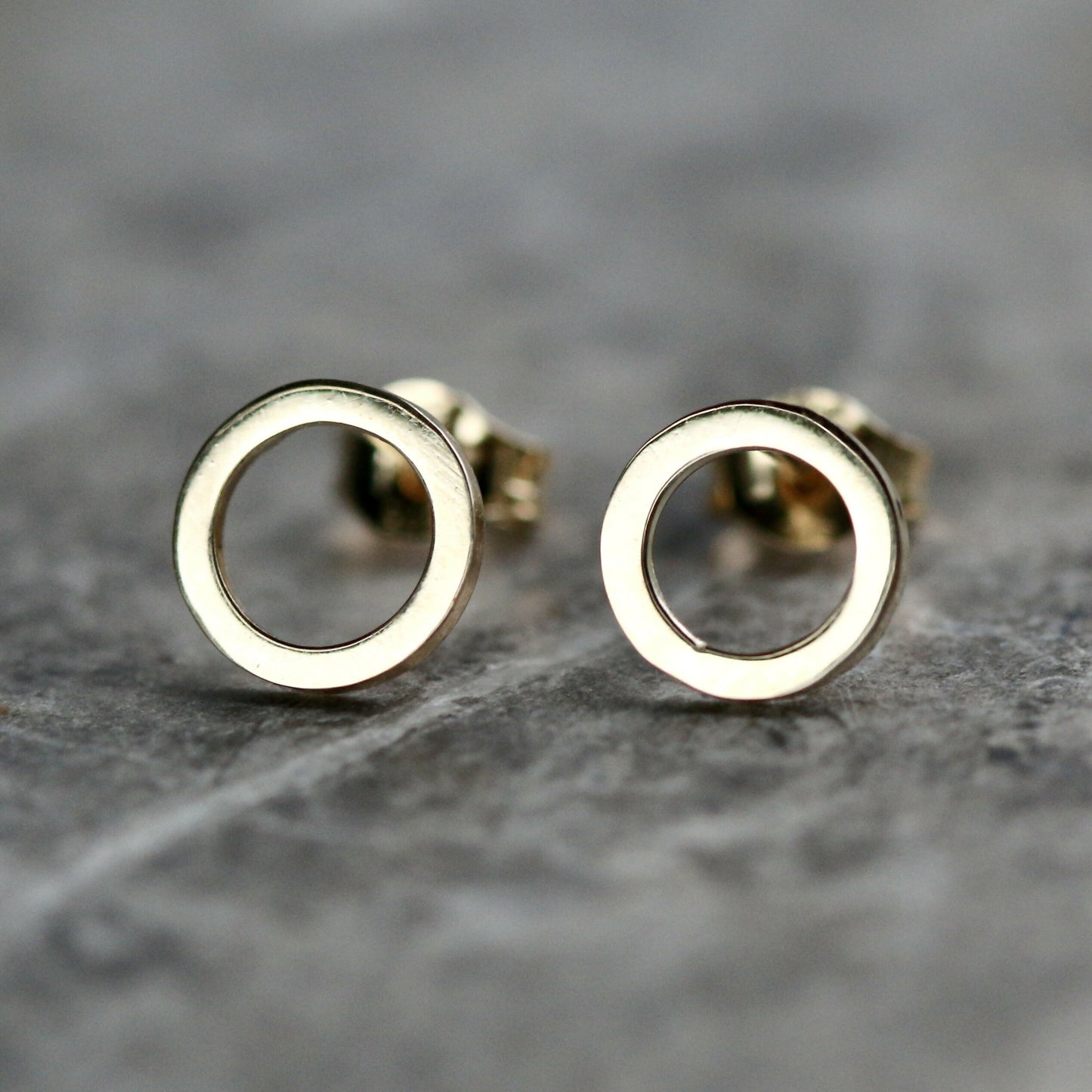 Solid 9ct Yellow Gold Polished Halo Studs