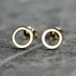 Solid 9ct Yellow Gold Polished Halo Studs