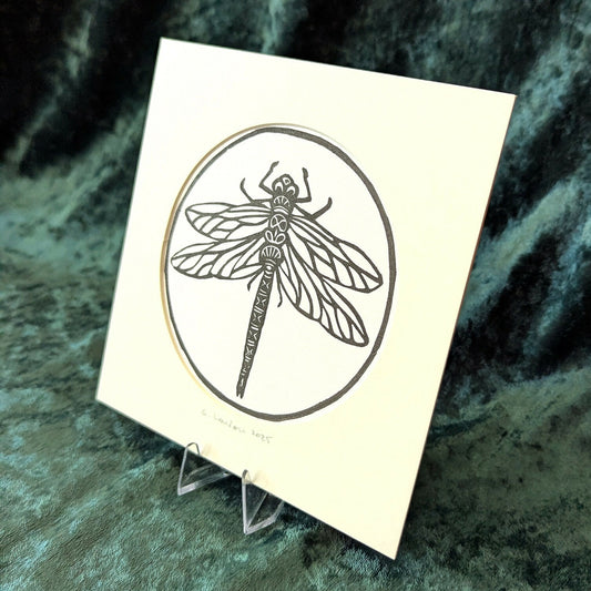 Dragonfly Linocut Print (2)