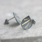 Oxidised Keum Boo Triple Stripe Teardrop Studs