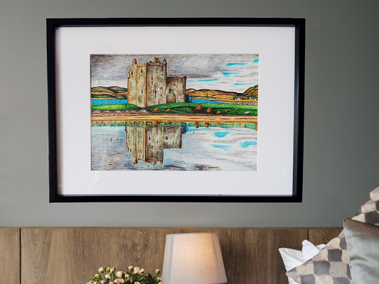 A3 Original Lochranza Castle Arran, Scotland Framed Art