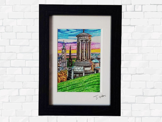 Edinburgh Carlton Hill Framed Giclee Art Print