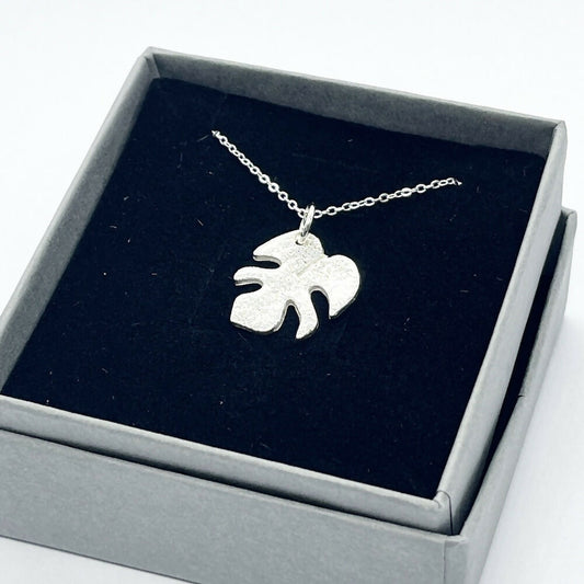 Silver Monstera Leaf Necklace