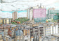 Glasgow Skyline, Framed Art Print