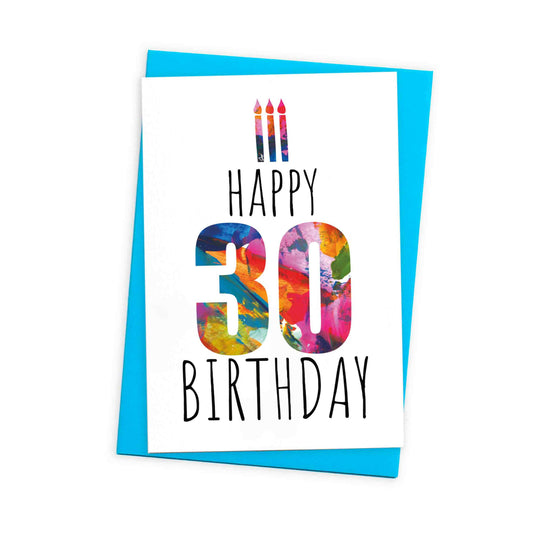 Unique 30th Birthday Card with Coloured Envelope