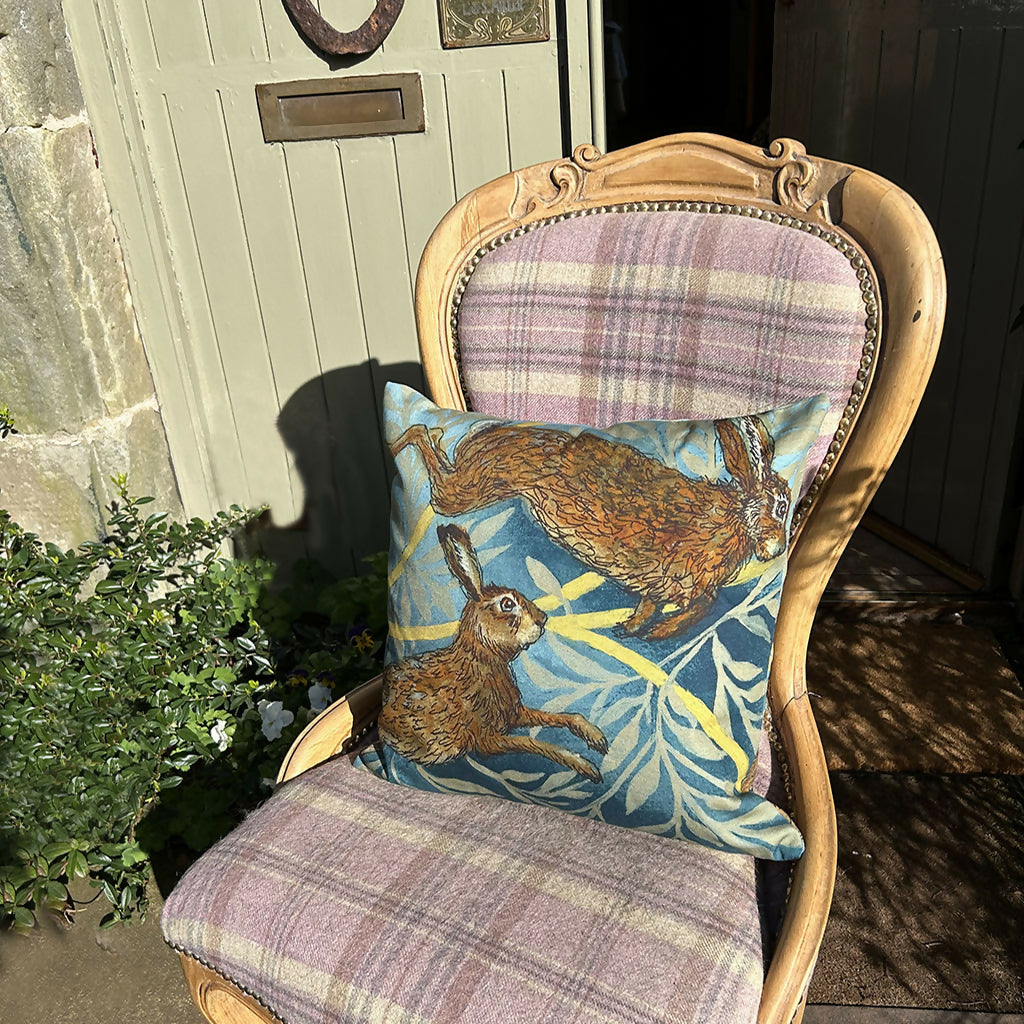 Leaping Hares Double sized Cushion Cover