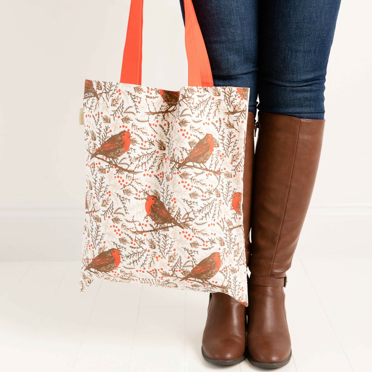 Christmas Robin Shopper Tote Bag