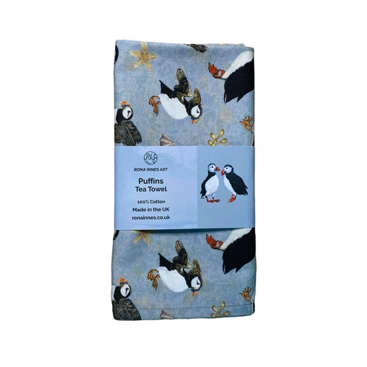 Puffins Cotton Tea-Towel