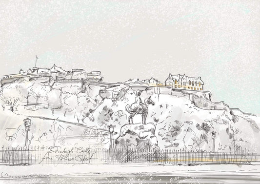 Edinburgh Castle In The Snow Art Print