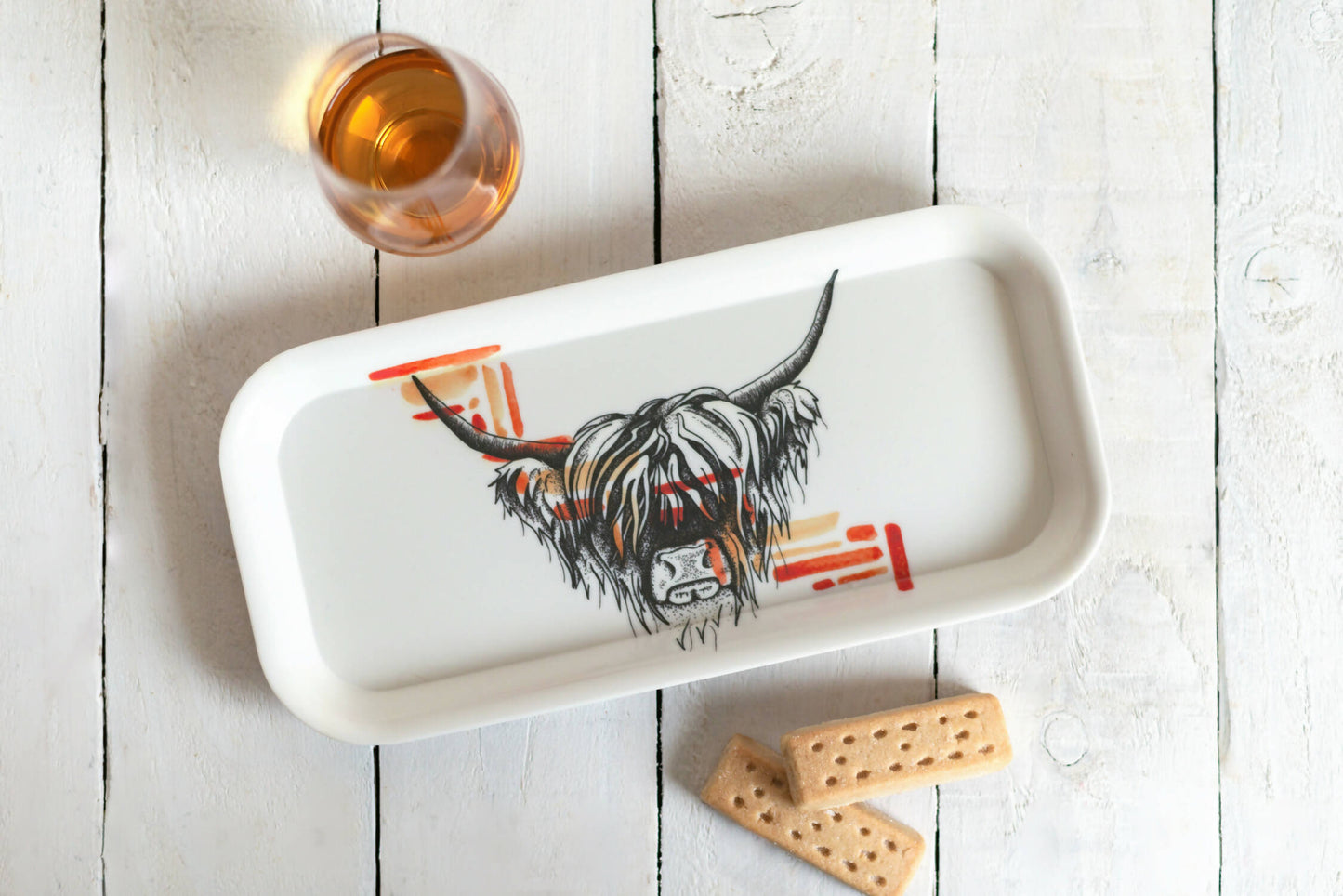 Highland Coo Watercolour Snack Tray