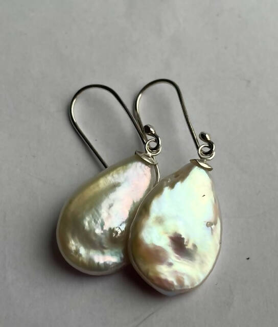 Sterling silver Pearl drop earrings