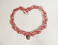 Bright red copper wire necklace with Preciosa crystals and a heart pendant