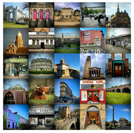 ‘Southside’ Glasgow signed square print 30 x 30cm