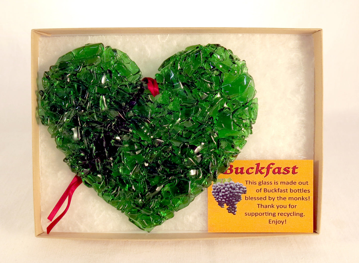 Buckfast Glass Heart Hanging