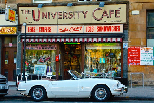 University Cafe signed mounted print 30 x 40cm