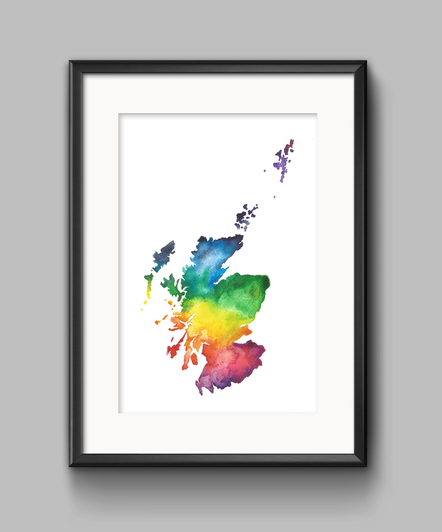 Scotland Map Watercolour Print