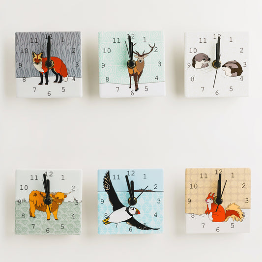Mini Clocks - Scottish Animals