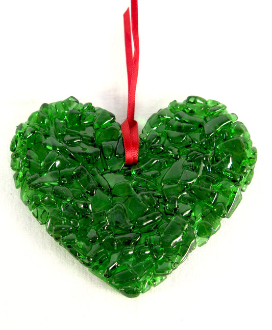 Buckfast Glass Heart Hanging