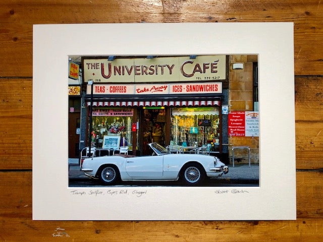 University Cafe signed mounted print 30 x 40cm