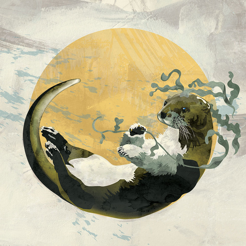 Moon Otter - Mounted Giclee Print