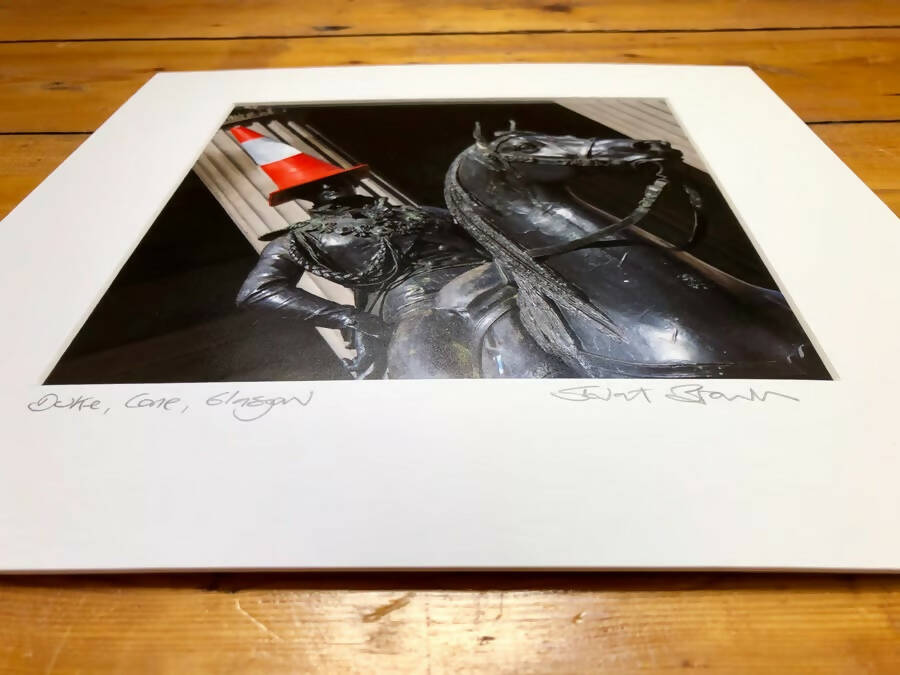‘Duke, Cone, Glasgow’ signed square mounted print 30 x 30cm