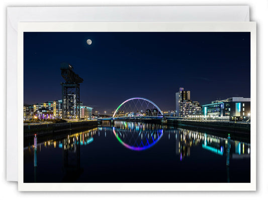 Clyde Arc & River Clyde, Glasgow - Scotland Greeting Card - Blank Inside