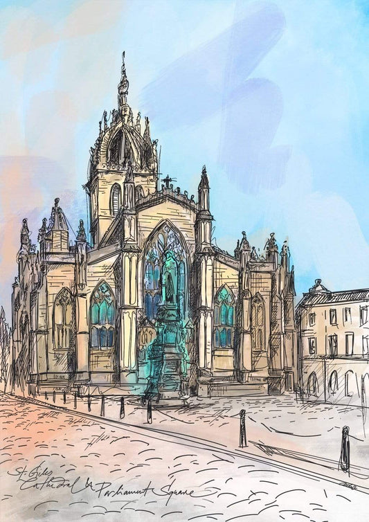 St Giles Cathedral & Parliament Square Art Print