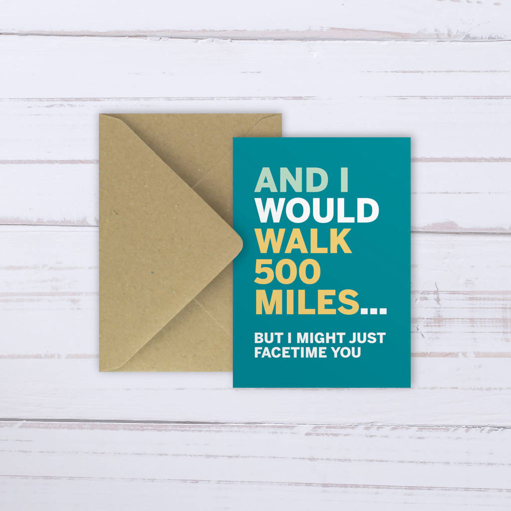 'Walk 500 Miles..' card