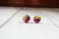 Hot pink modern stud earrings, geometric stud earrings