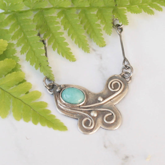 Sterling silver botanical necklace