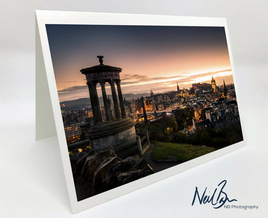 Edinburgh from Calton Hill - Scotland Greeting Card - Blank Inside