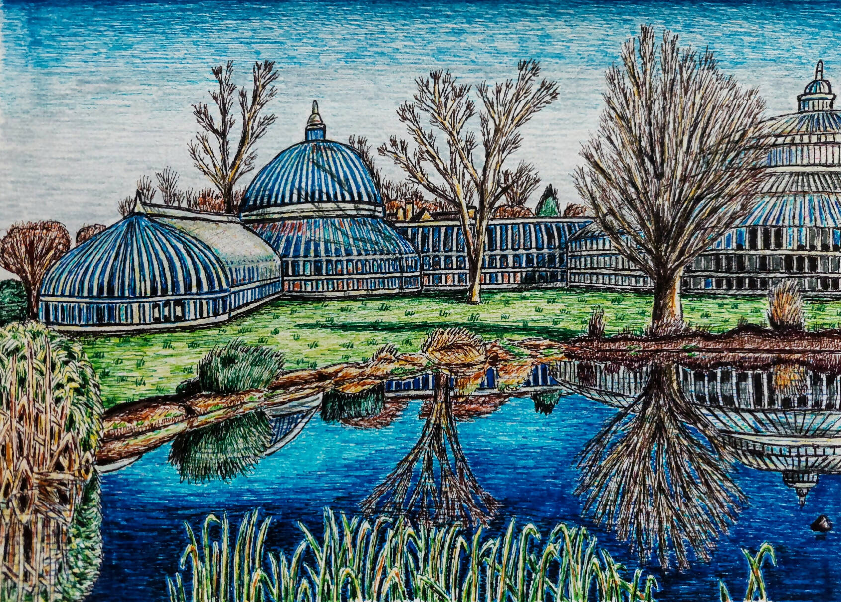 Framed Glasgow Giclee Art Print Botanical Gardens Scottish Design framed-glasgow-giclee-art-print-botanical-gardens-scottish-design