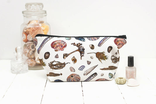Sea Treasures Watercolour Cosmetic Bag
