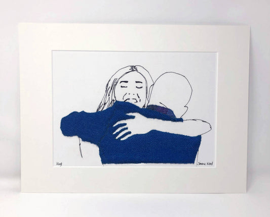 Harris Tweed Hug - Giclee print - A5