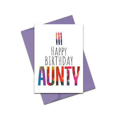 Aunty Birthday Card - Modern and Colourful Birthday Card