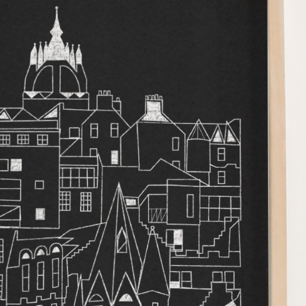 Edinburgh Old Town Print (Black)