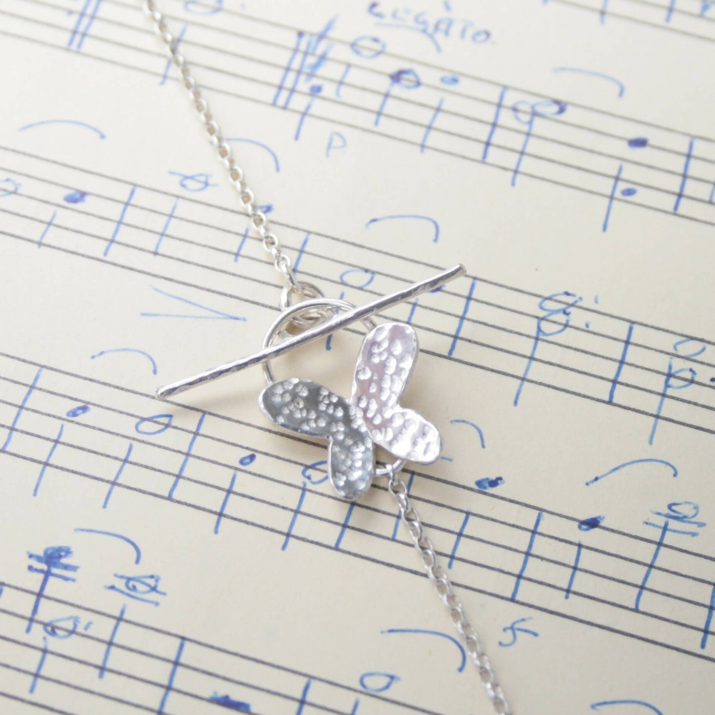 Fancy jasper and butterfly necklace