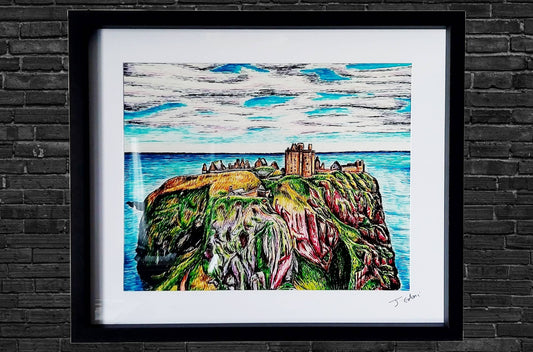 Dunnottar Castle Giclee Art Print- Framed/ Unframed