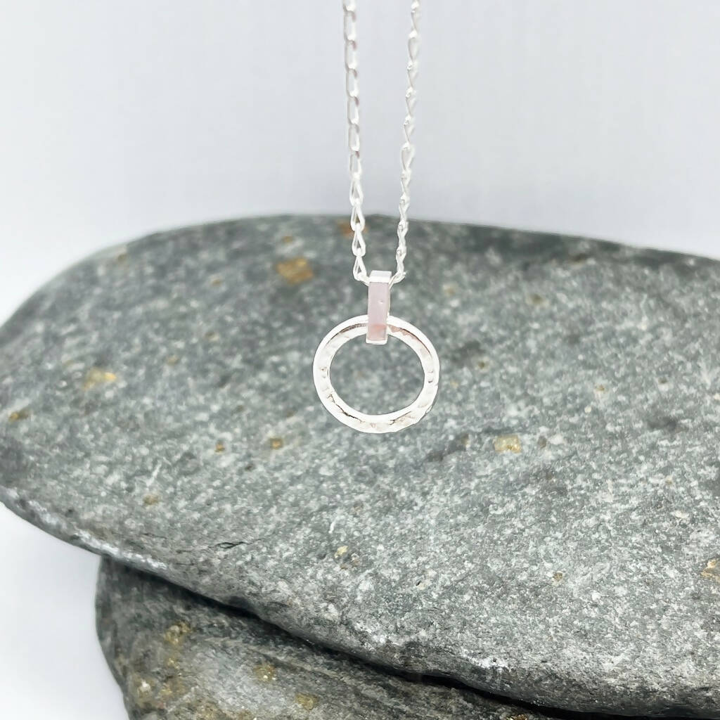 Sterling Silver Circle Drop Necklace