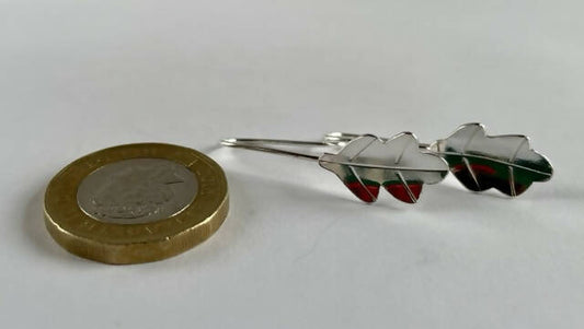 Sterling silver oak leaf earrings